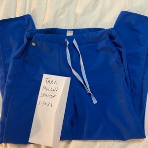 FIGS cropped pants with drawstring and side detail